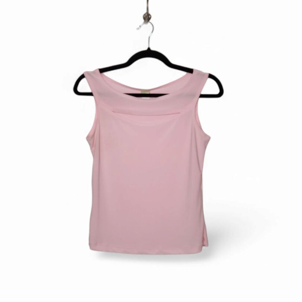 Y2k Vintage Baby Pink Slit Sleeveless Tank Top Going Out Summer Shirt Medium